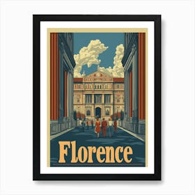 Aihrgdesign A Retro Travel Poster For Florence Featuring The 1 Art Print