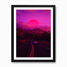 Neon Mountain  Art Print