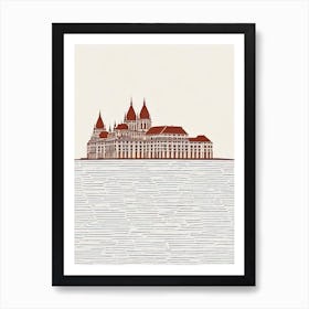 Buda Castle 3 Budapest Boho Landmark Illustration Art Print