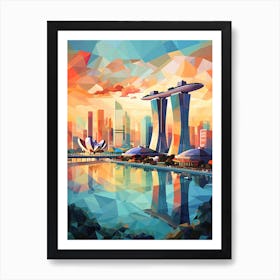 Singapore, Geometric Illustration 1 Art Print