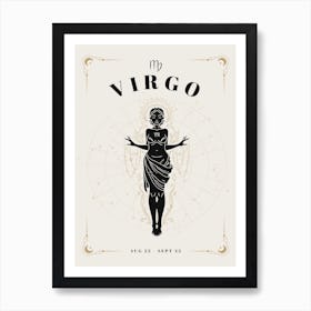 Virgo Zodiac Celestial Woman Art Print