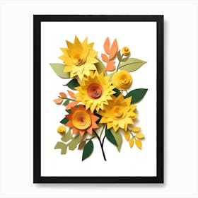 Paper Sunflowers Art Print