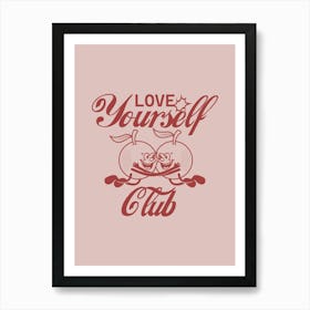 Retro Wall Art Retro Prints Home Decor Retro Print Illustration Love Yourself Club Retro Art Print Retro Home Decor Art Print