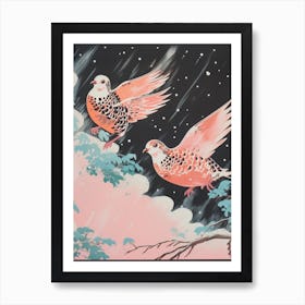 Vintage Japanese Inspired Bird Print Partridge 3 Art Print