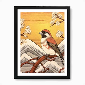 Bird Illustration House Sparrow 2 Art Print