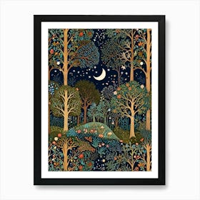 William Morris Night In The Forest 10 Art Print