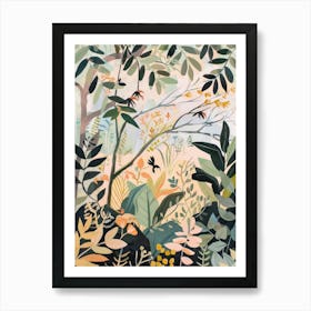 Black Panthers Pastels Jungle Illustration 4 Art Print