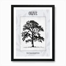 Olive Tree Simple Geometric Nature Stencil 2 Poster Art Print