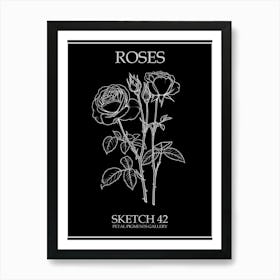 Roses Sketch 42 Poster Inverted Art Print