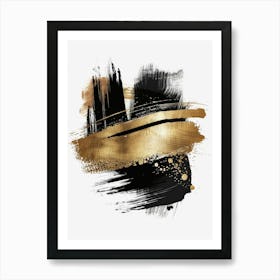 Abstract Black And Gold Painting 49 Art Print