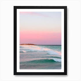 Bribie Island Beach, Australia Pink Photography 2 Art Print