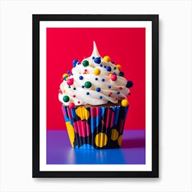 Realistic Photography Dotty Cupcake 1 Art Print