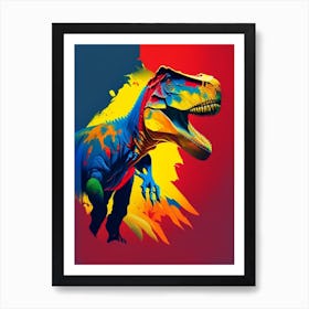 Tyrannosaurus Rex 1 Primary Colours Dinosaur Art Print