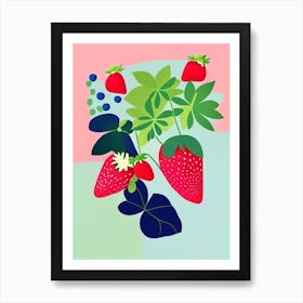 Wild Strawberries, Plant, Pop Art Matisse 2 Art Print