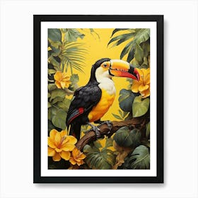 Jungle Toucan Yellow Art Print 1 Art Print