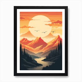 Sunset Landscape Art Print