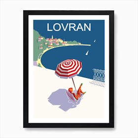 Lovran, Croatia, Sunbathing Woman on the Coast Art Print