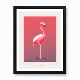 Minimalist Flamingo 2 Bird Poster Art Print