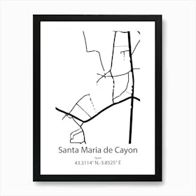 Santa Maria Colotepec,Mexico Minimalist Map Art Print