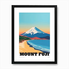 Mount Fuji Japan 2 Colourful Travel Poster Art Print