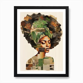 Afro Collage Portrait 8 Art Print