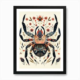 Colourful Insect Illustration Tarantula 2 Art Print