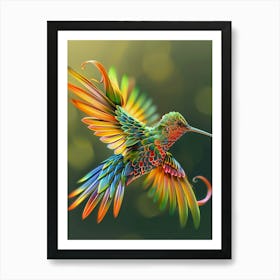 Colorful Hummingbird 2 Art Print