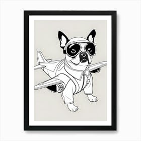 French Bulldog Airplane-Reimagined 3 Art Print