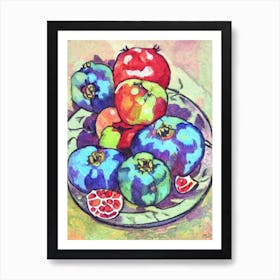 Pomegranate 1 Vintage Sketch Fruit Art Print