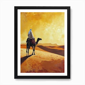 Camel In The Desert, Middle East Art Print