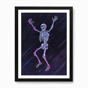 Skeleton Jumping Art Print