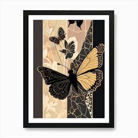 Butterflies And Flowers 2 Art Print