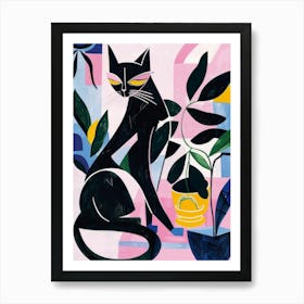 Cat In A Pot Art Print