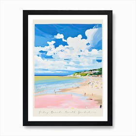 Poster Of Filey Beach, North Yorkshire, Matisse And Rousseau Style 2 Art Print