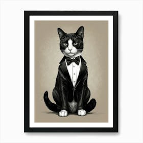 Tuxedo Cat 4 Art Print