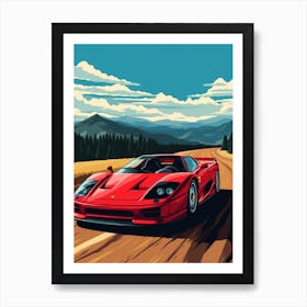 A Ferrari F50 In The The Great Alpine Road Australia 3 Art Print