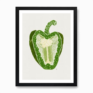 Green Pepper in Art Print