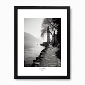 Poster Of Como, Italy, Black And White Analogue Photography 3 Art Print