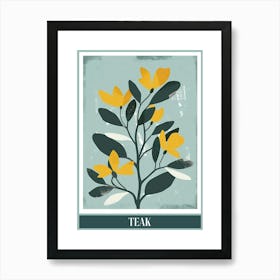 Teak Tree Flat Illustration 1 Poster Art Print