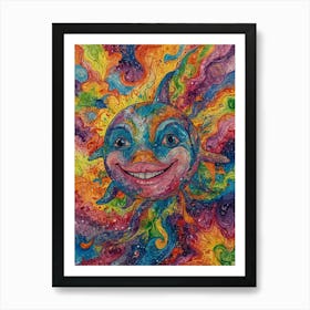 Psychedelic Sun Art Print