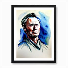 Clint Eastwood In For A Few Dollars More Watercolor Poster