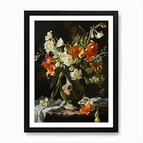 Baroque Floral Still Life Freesia 1 Art Print