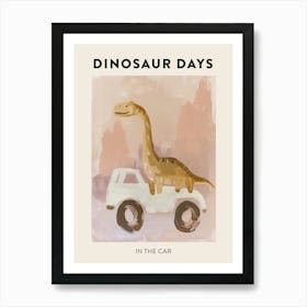 In The Car Dinosaur Poster Art Print