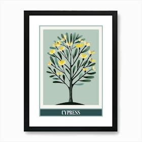 Cypress Tree Flat Illustration 5 Poster Art Print
