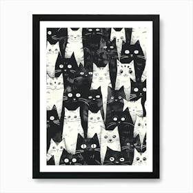 Perfectly Repeatable Artwork With Cute Cat Faces 83 Art Print