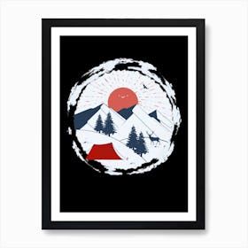 Camping In The Mountains Art Print