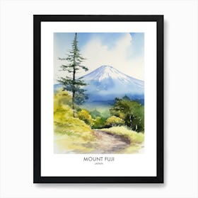 Mount Fuji 3 Watercolour Travel Poster Art Print