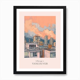 Mornings In Vancouver Rooftops Morning Skyline 2 Art Print