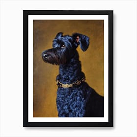 Kerry Blue Terrier Renaissance Portrait Oil Painting Art Print