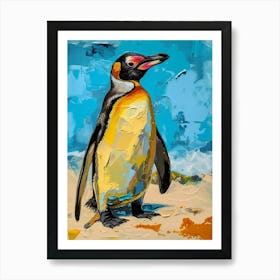 Galapagos Penguin Colour Block Painting 3 Art Print